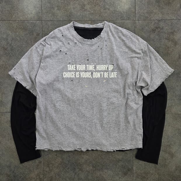 빈티지 긴팔 레이어드 티셔츠