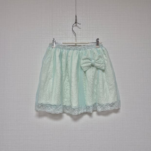 리즈리사 러블리 히메갸루 리본브로치 스커트 민트블루