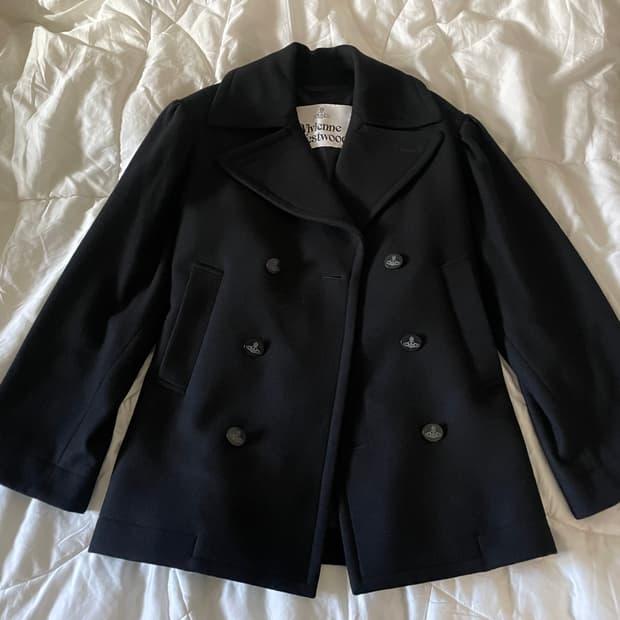 비비안웨스트우드 / 버진울 피코트 블랙 (영국라벨)