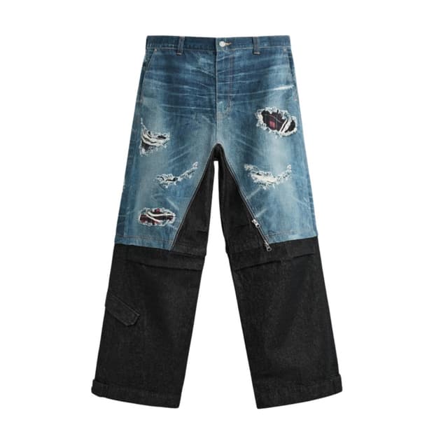 36 자라 앤더슨벨 디테쳐블 레이어드 진 블루 새제품 판매