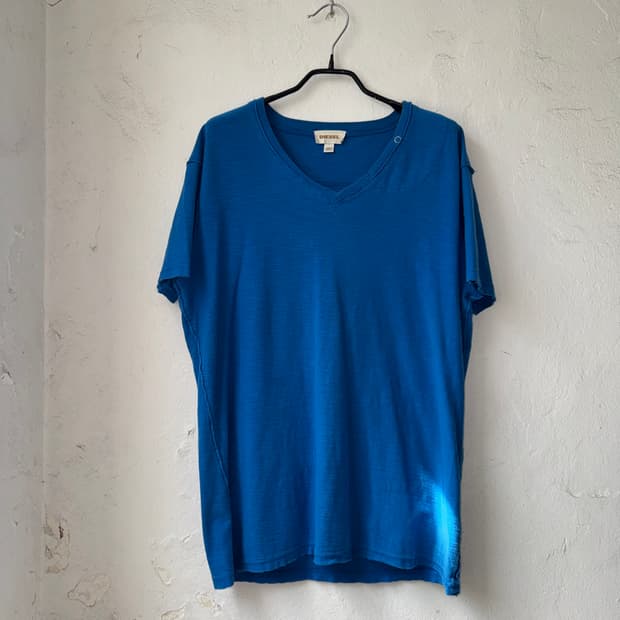 [XL]diesel 디젤 블루 반팔티셔츠