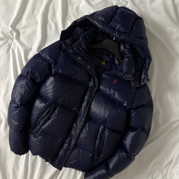 폴로 랄프로렌 유광 패딩 S