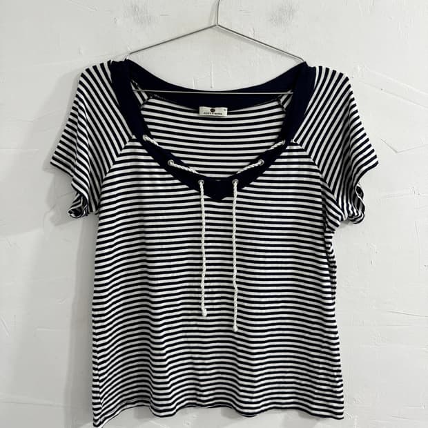 punt Roma stripe eyelet top
