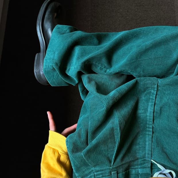 Reed st. James 파인그린 코듀로이 와이드 트라우저