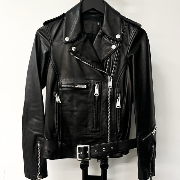 알써틴 클래식 모토 레더 바이커 자켓
