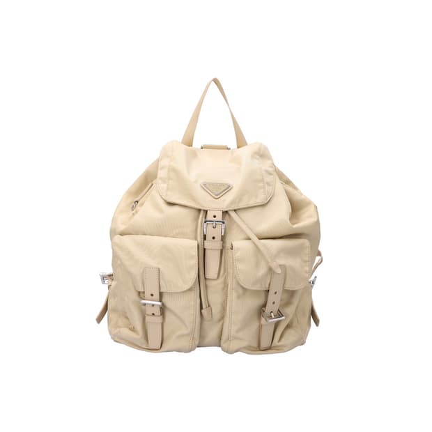 프라다 1BZ811 미디움 리나일론 백팩 베이지