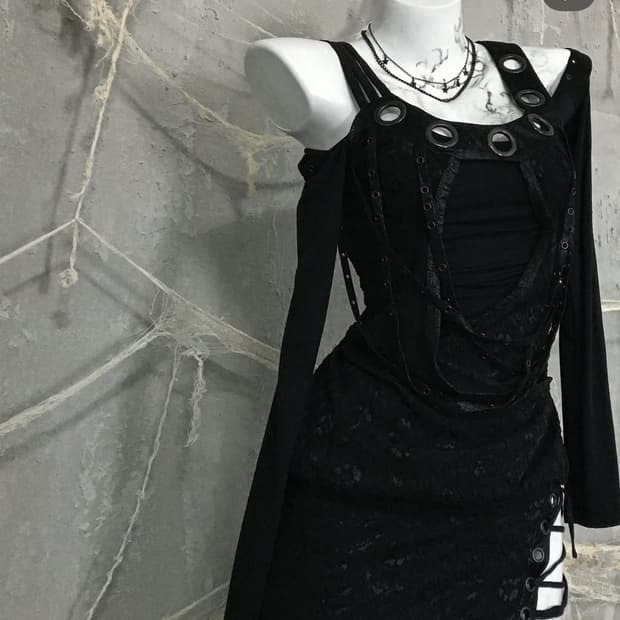 비아 via salvage 코르셋 미니원피스