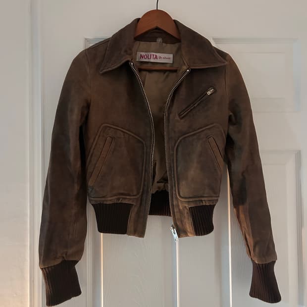 놀리타 바이 아베다 가죽 크롭자켓 vintage 44-55