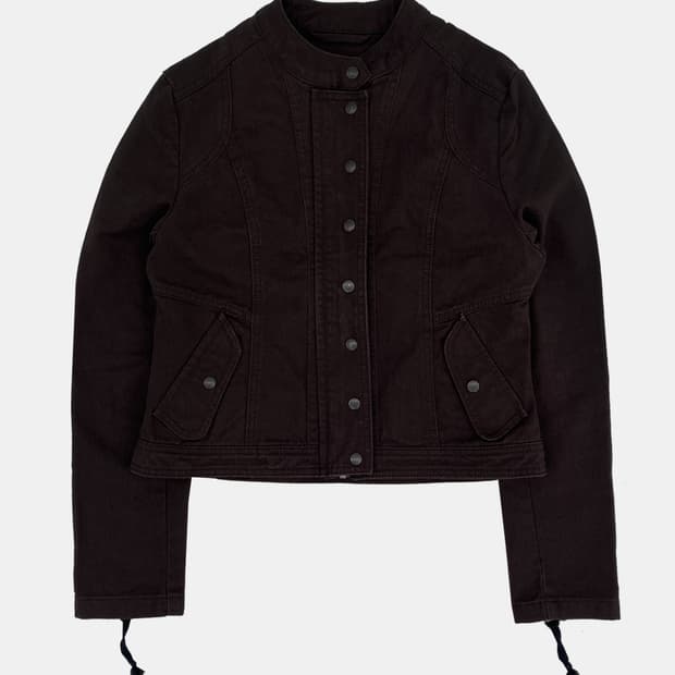 Washed biker jacket (Brown) 