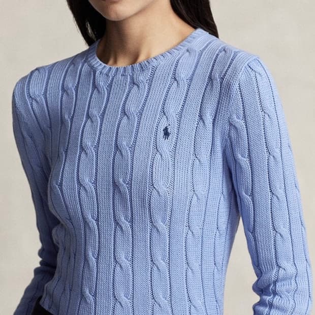(아울렛 정품) 폴로 코튼 케이블니트 xs