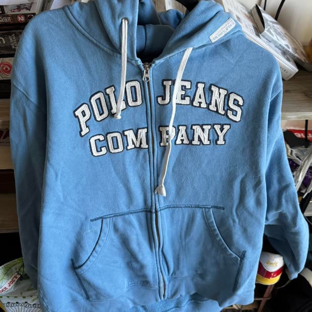 폴로 진스 코 빈티지 아치 로고 후드 집업