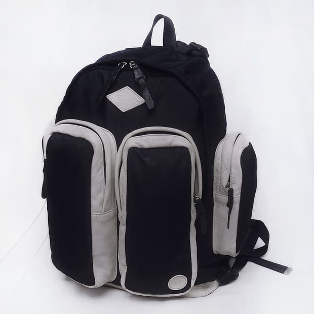 준지 (JUUN.J) x 빈폴 콜라보 한정판 가죽.캔버스 유틸리티 백팩