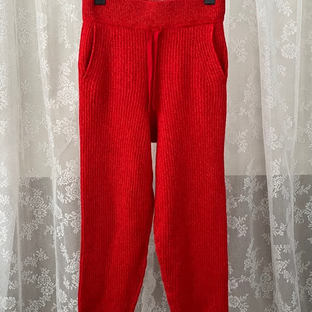 XS) 랙앤본 피어스 캐시미어 조거 팬츠 레드