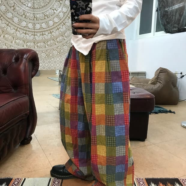 패치워크 벌룬핏 밴딩 팬츠