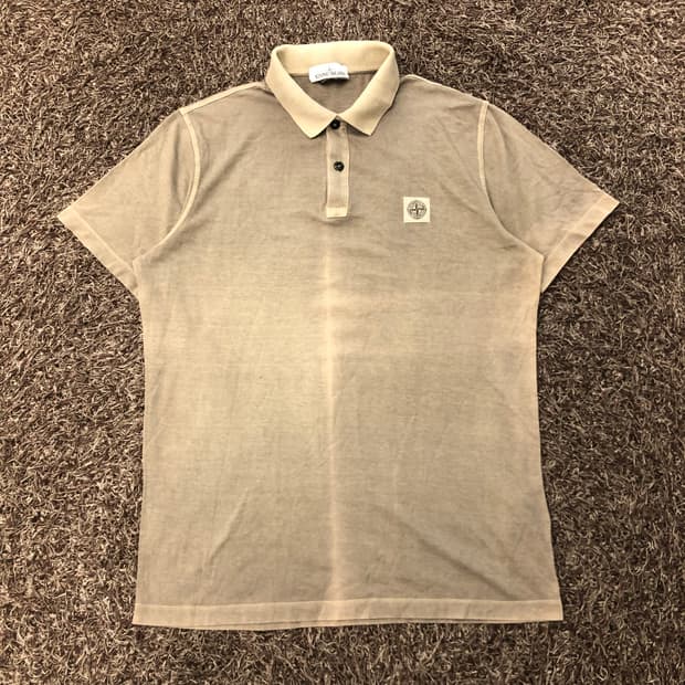 스톤아일랜드 패치 로고 카라 반팔 티셔츠