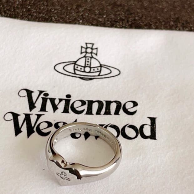 비비안웨스트우드 아카이브 orb 각인 실버 하트링 반지