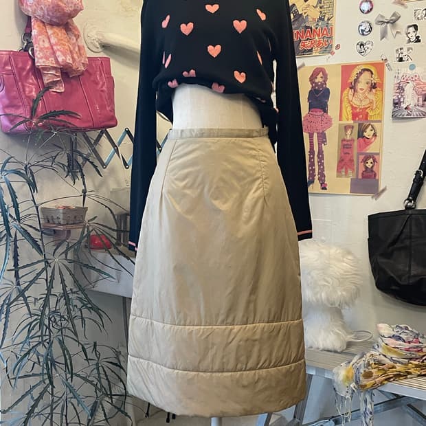 베이지 패딩스커트 [무배]
