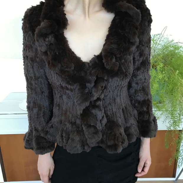 vintage rabbit fur cardigan