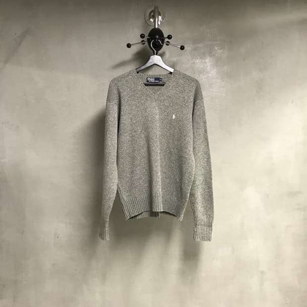 폴로 랄프로렌 브이넥 니트 그레이 95