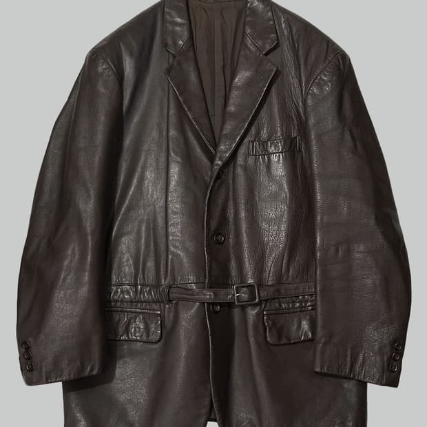 꼼데가르송 옴므 벨트 레더 자켓