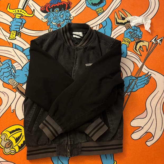 디스이스네버뎃 데님 바시티 자켓 블랙