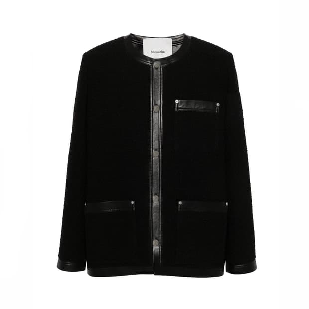 나누슈카 레더 트위드 자켓 s