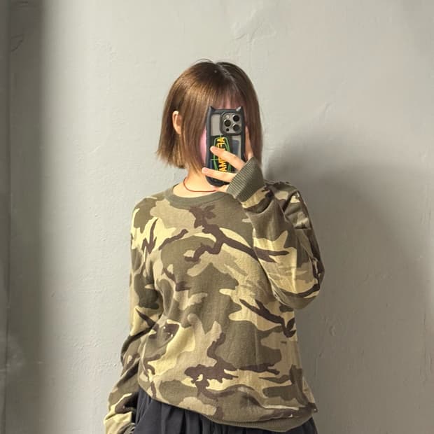 camouflage pattern knit sleeve