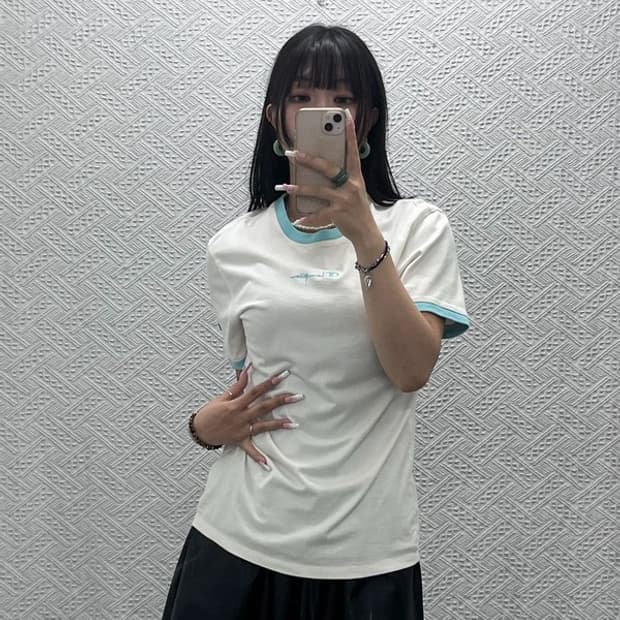 챔피온 빈티지 레트로 Y2K 민트코어 링거티 반팔티 M C13786