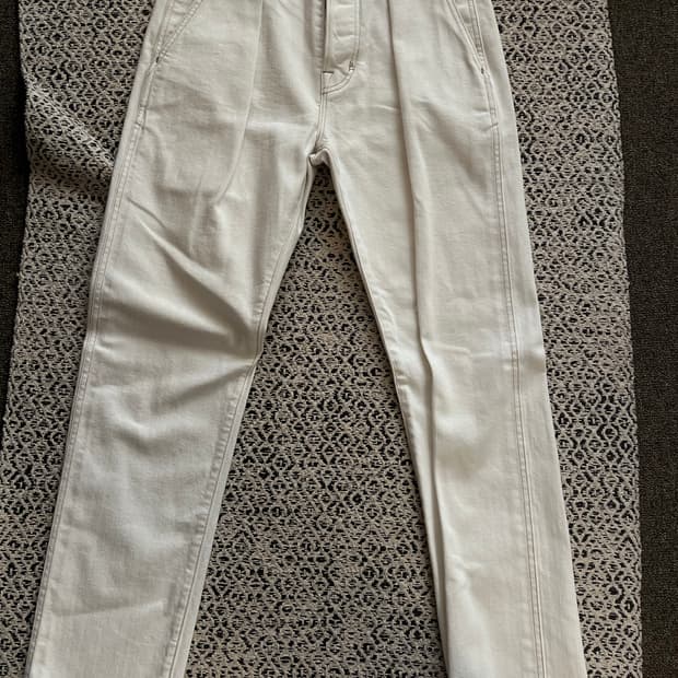 톰포드 스웨이드 패치 크림진 테이퍼드 핏 