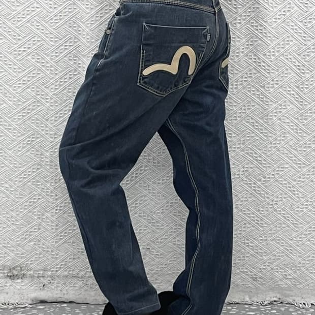 에비수 레트로 빈티지 포켓로고 빅사이즈 데님팬츠 38인치 C09926