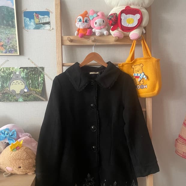 모리걸 빈티지 엑시즈팜 블랙 롱 코트🖤