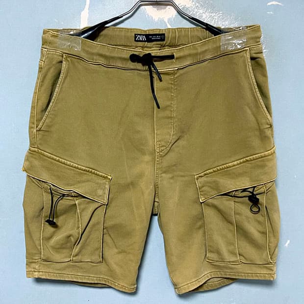 ZARA 자라 남자 밴딩 반바지 카고 캐주얼 쭈리 편안한 L 32