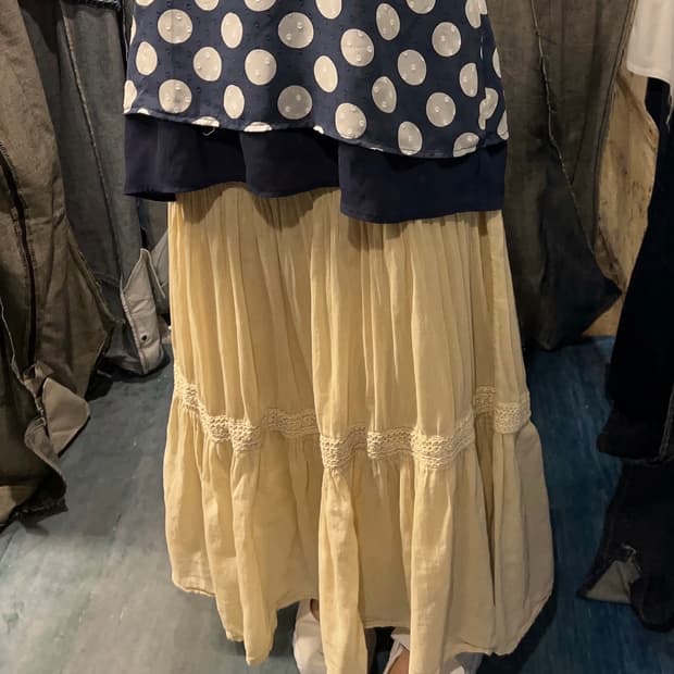 26-30inch ) JPN Crochet Gathered Skirt 
