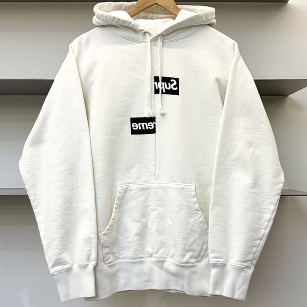 슈프림 X 꼼데가르송 18FW 스플릿 박스 로고 후드티