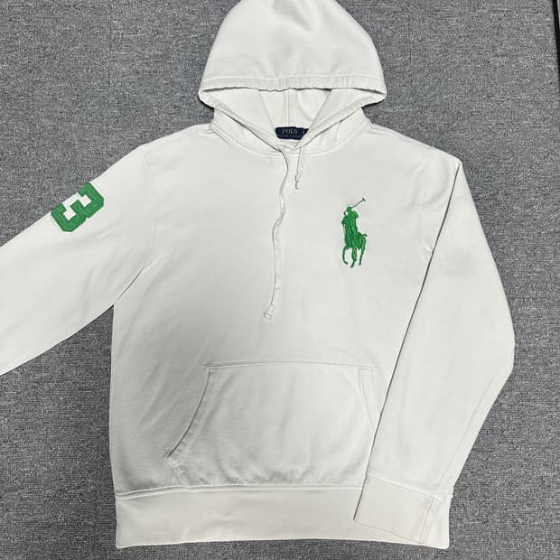 폴로 빅포니 후드티 화이트