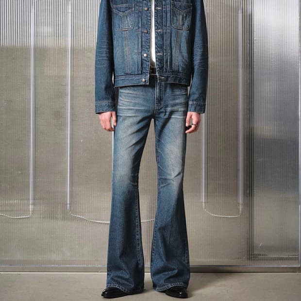 [택포](46)엘무드 잔느 플레어데님 프렌치블루