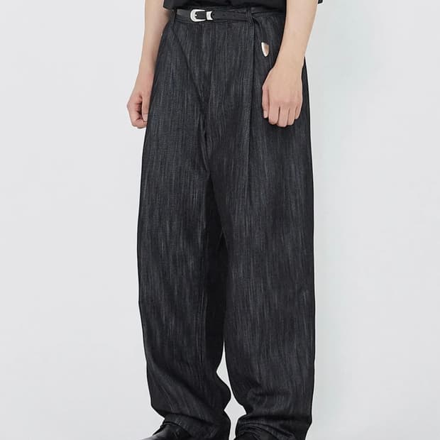 오더아카이브 원 핀턱 와이드 데님