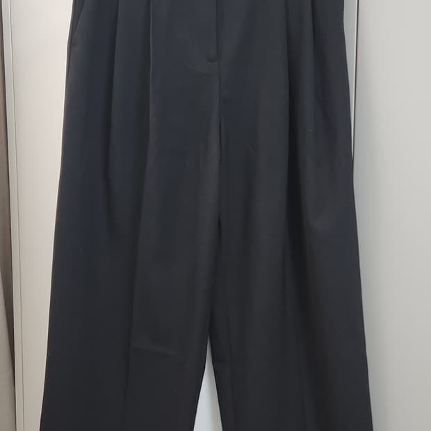 COS 코스- 릴렉스드 트윌 와이드 레그 트라우저, Black 38