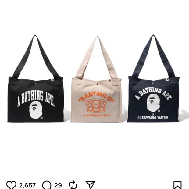 A BATHING APE® 2015 HAPPY Tote Bag