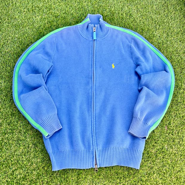 M)폴로 랄프로렌 코튼 니트 투웨이 집업 져지