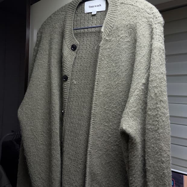 토니웩 알파카 모헤어 가디건 세이지 그린 xl