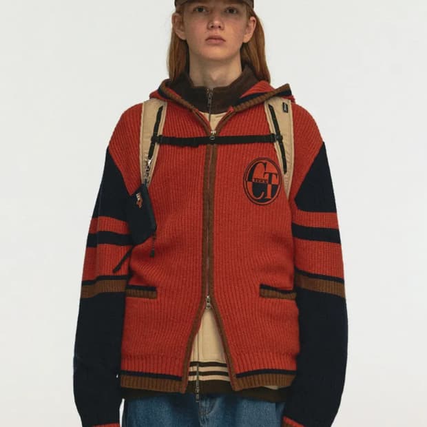 테켓 Knit Zip-Up Hoodie Orange (오렌지니트집업
