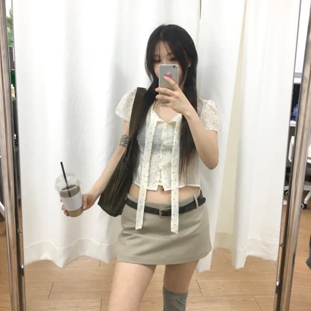 아워캐비넷 cookie dot blouse