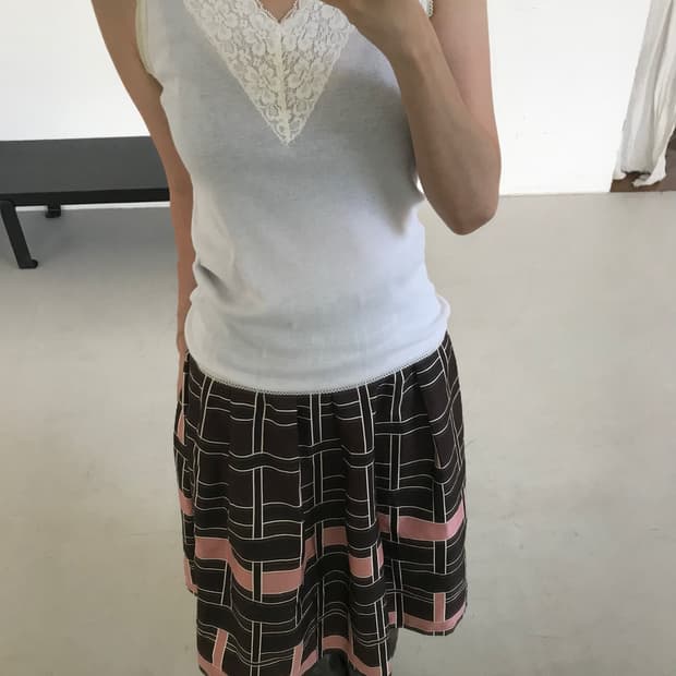 vintage ivory lace sleeveless