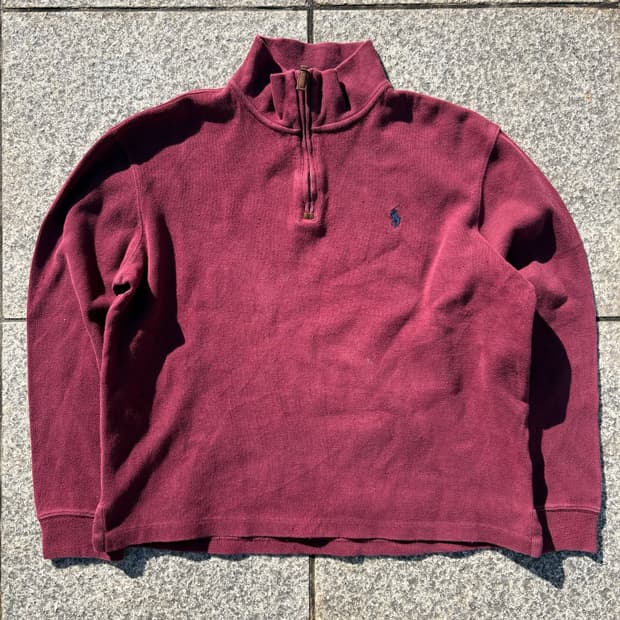 폴로 버건디 반집업