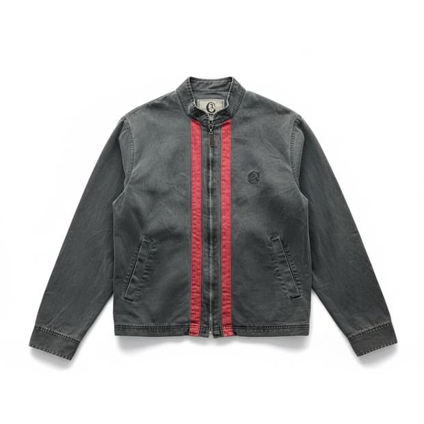 챔피온(Champion) 회색 레드 스트라이프 집업 자켓