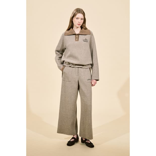 오즈세컨 24 크롭 밴딩 울 팬츠