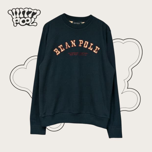 빈폴 00's 체크 빅로고 울니트 100 그린