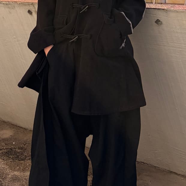 요지야마모토 더플 후드코트