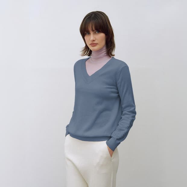 마레디마리 캐시미어100 브이넥 풀오버